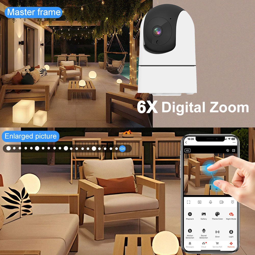 Home Security Google Camera - 6MP WiFi Camera Tuya Smart Home