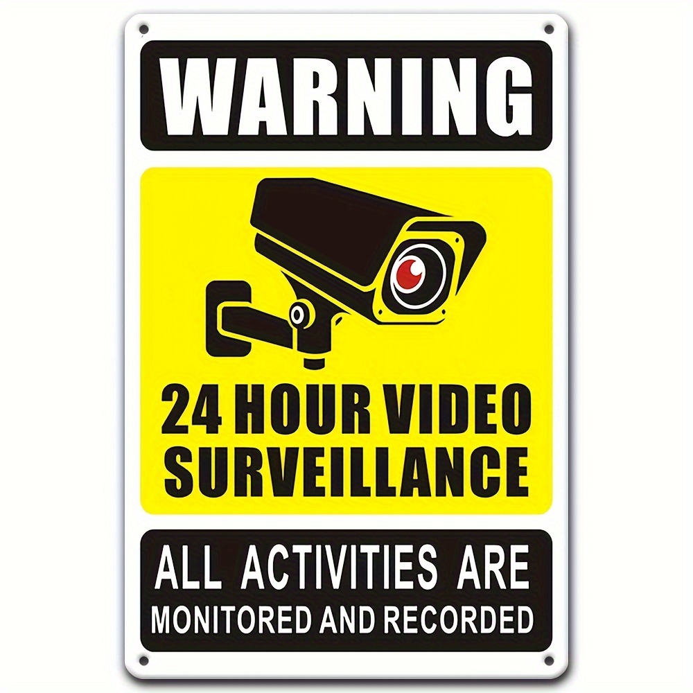 Home Security Outdoor - 24/7 Video Surveillance Warning Sign -