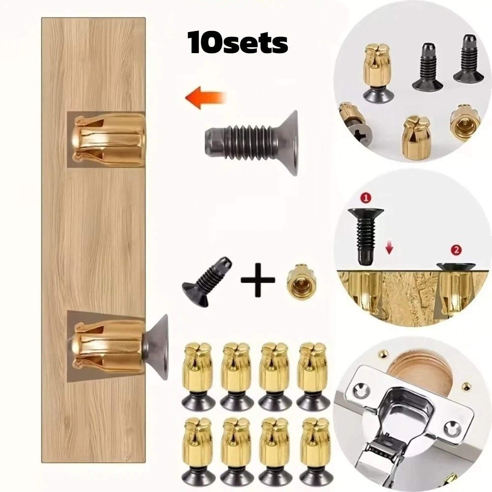 Door Reinforcer Kit - 10 Sets Reusable Hinge Repair Inserts