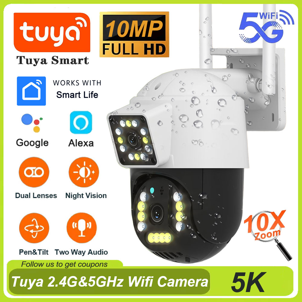 Home Security Google Camera - Tuya Dual-lens 5G Wifi Outdoor Camera