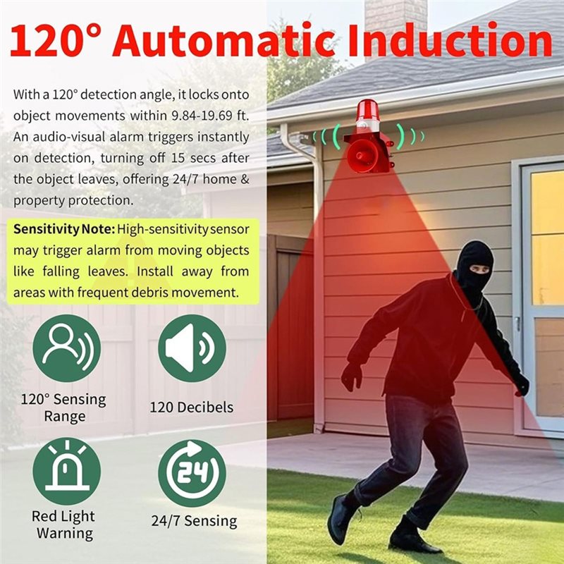 Y01A Motion Sensor Security Al - Home Security Yard Sensors recension och pris