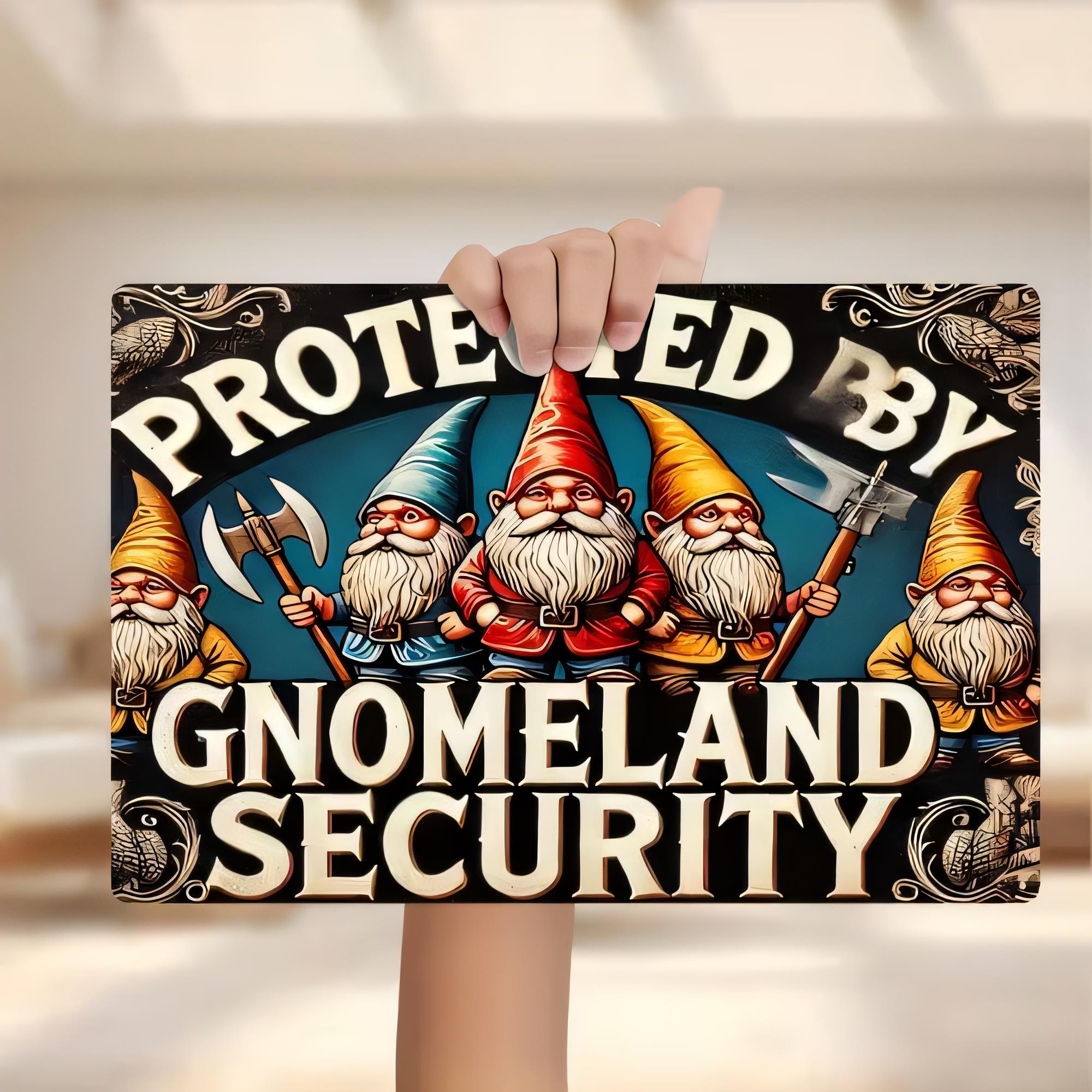 Tin Sign, Protected By Gnome L - Home Security Bars recension och pris