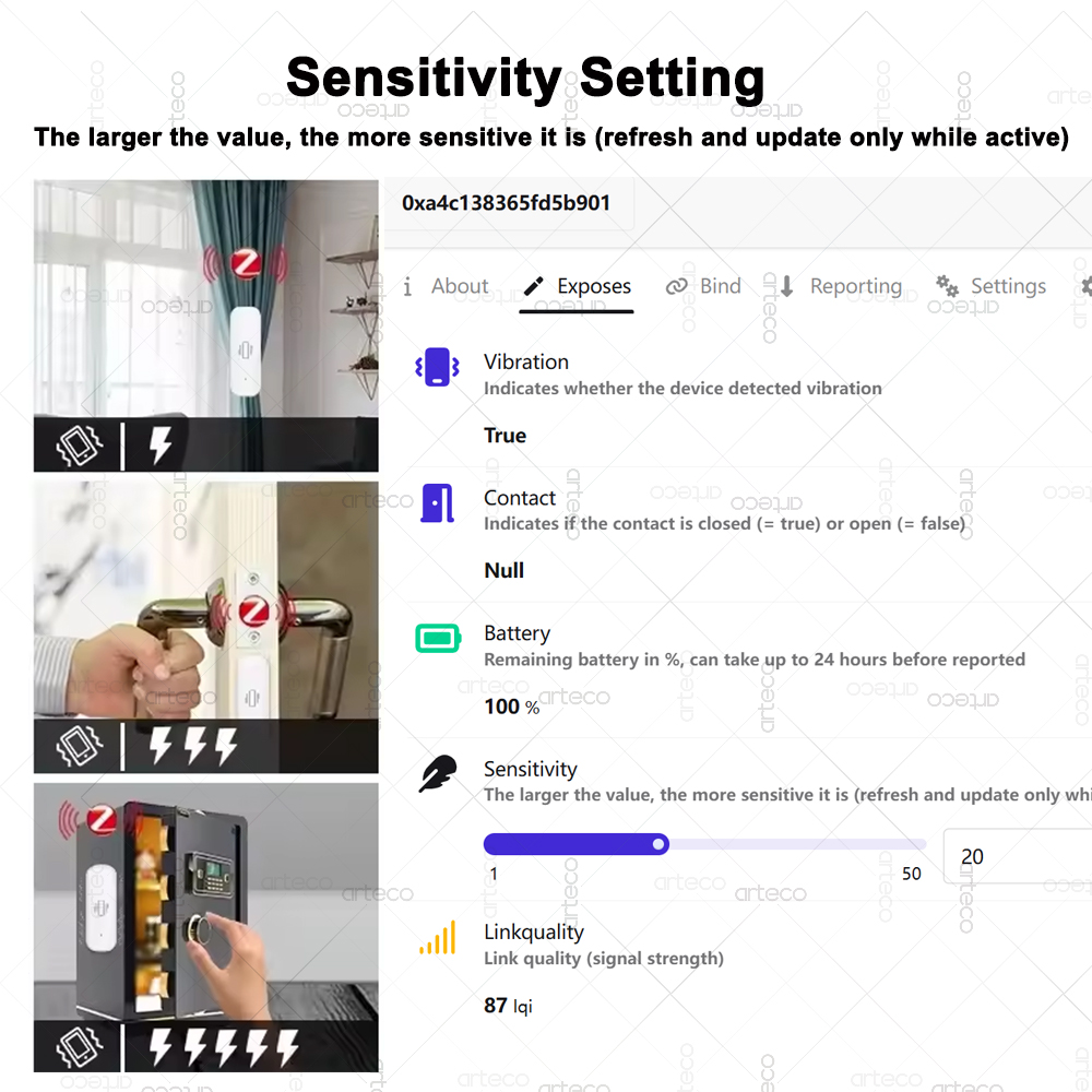 Smart ZigBee 3.0 Vibration Sen - Home Security And Monitoring recension och pris