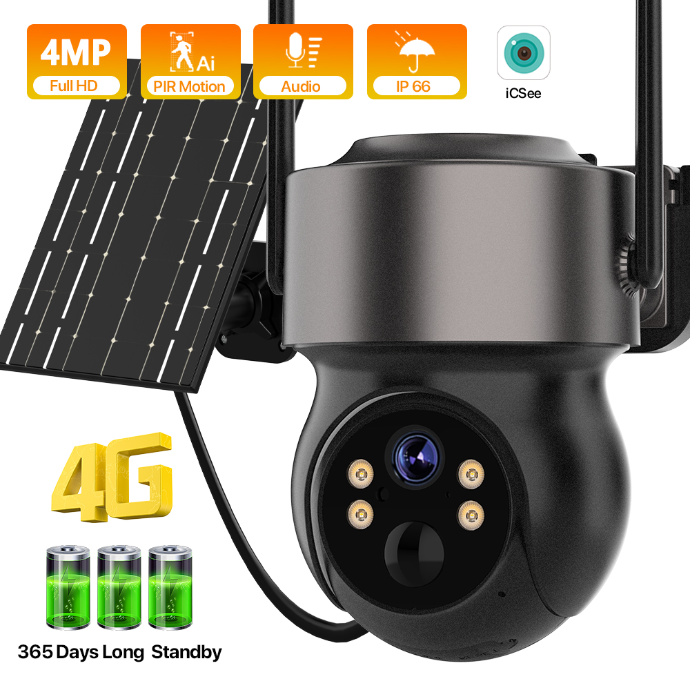 4MP 4G SIM Solar Battery Power - Home Security Cameras Wireless recension och pris
