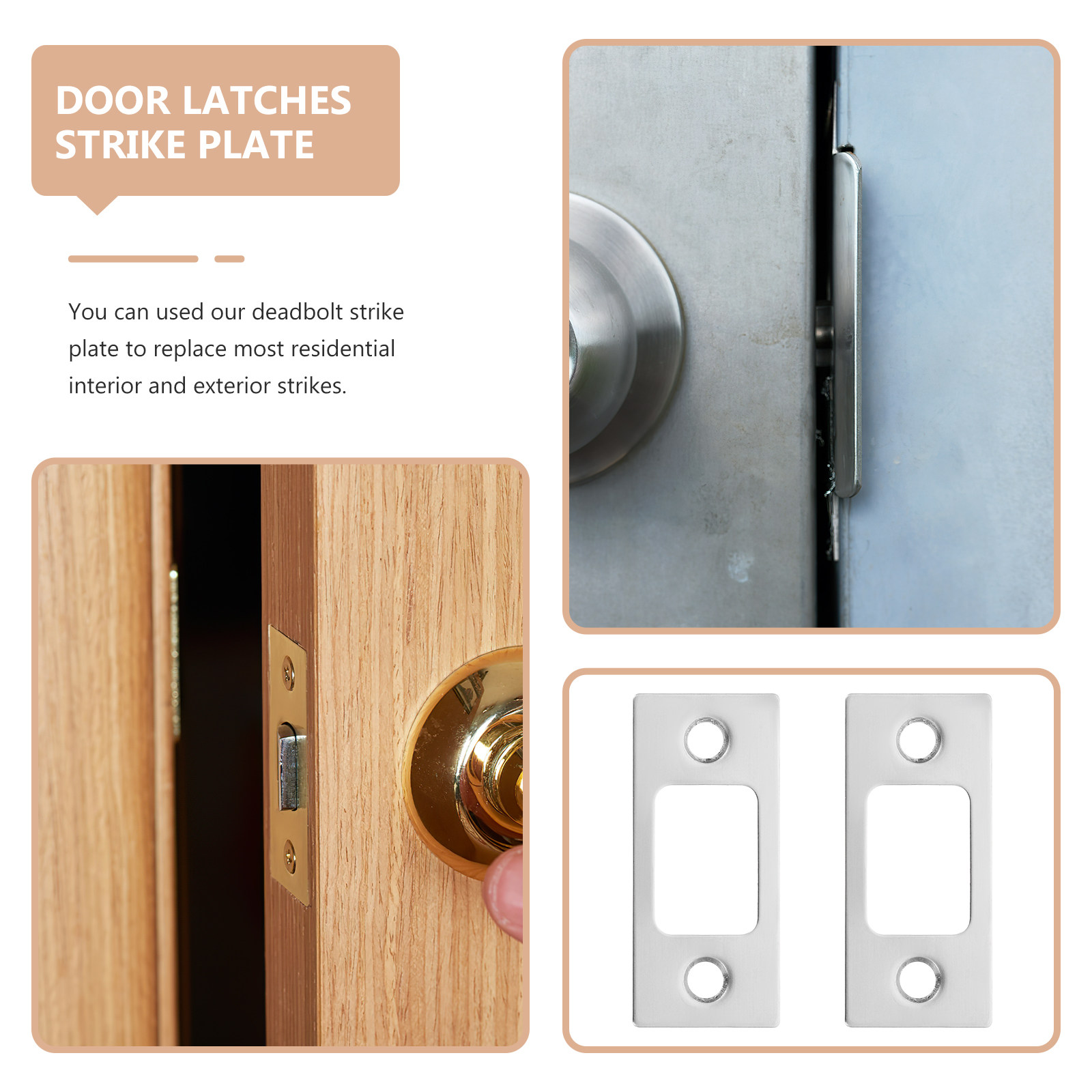 2Pcs Stainless Steel Deadbolt  - Door Reinforcer Kit recension och pris