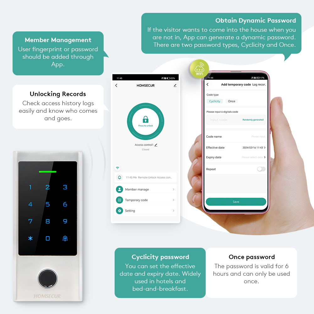 WiFi Tuya APP Waterproof Finge - Home Security Key Fob recension och pris