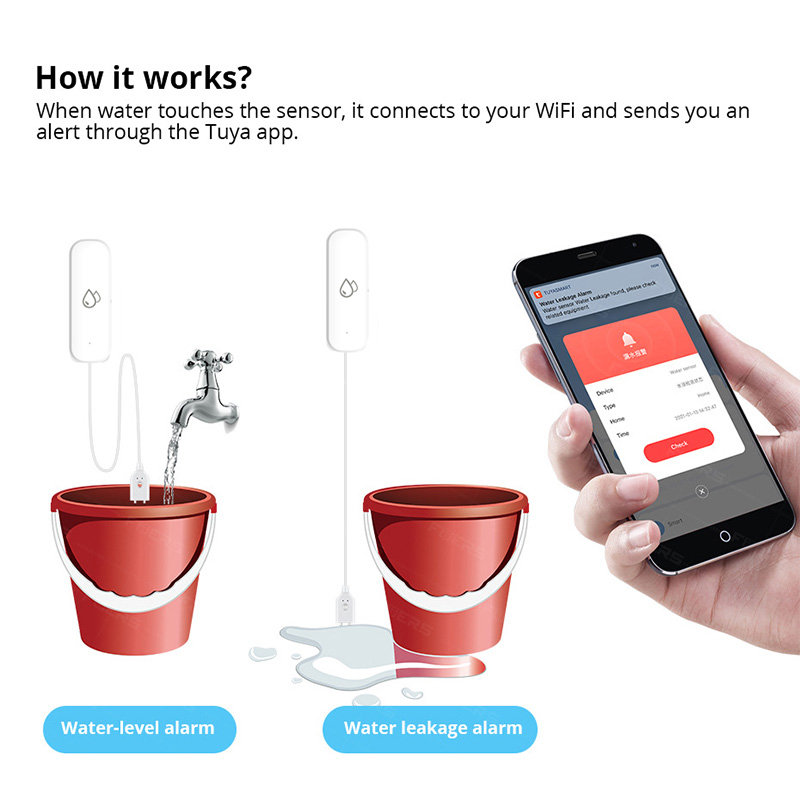 Tuya WiFi Water Leakage Alarm  - Home Security And Monitoring recension och pris