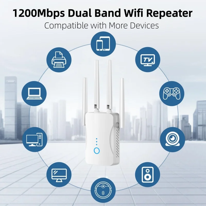 1200Mbps Dual Band WiFi Repeat - Home Security Outdoor recension och pris