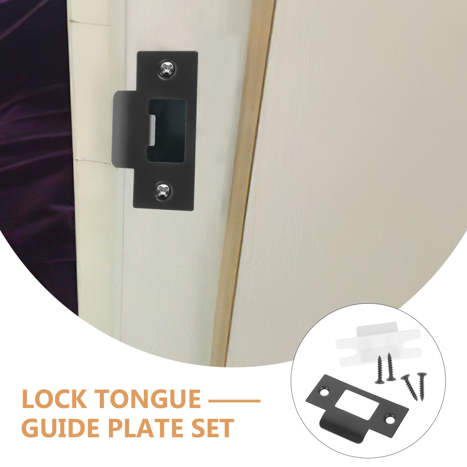 1Set Black Metal Door Latch Pl - Door Reinforcer Kit recension och pris