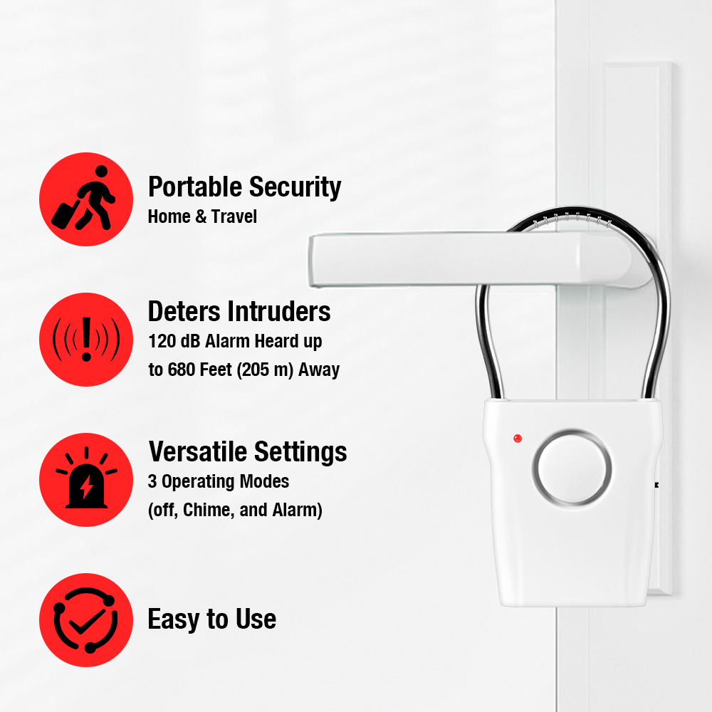 120dB Door Handle Alarm with A - Window Alarm Sensor recension och pris