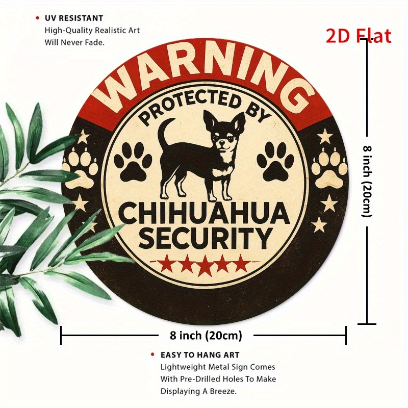 Warning Protected By Chihuahua - Home Security Bars recension och pris