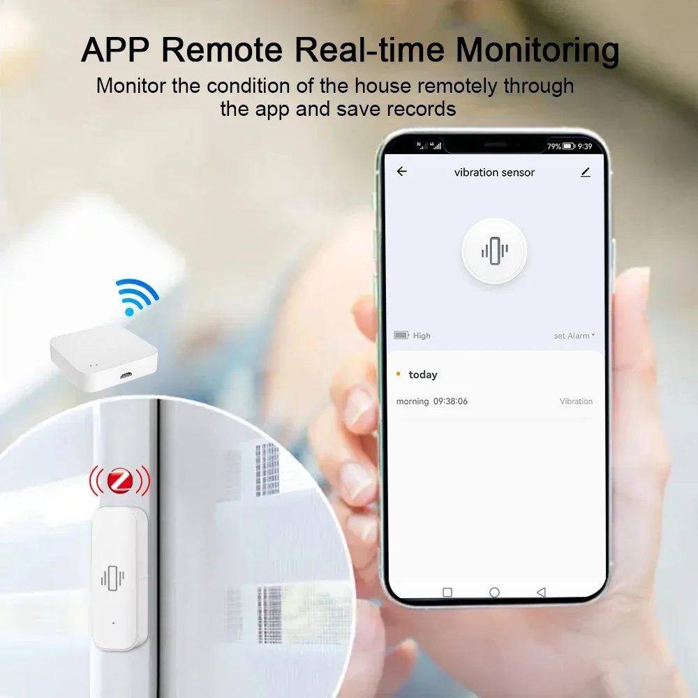 Tuya WiFi/Zigbee Smart Vibrati - Home Security And Monitoring recension och pris