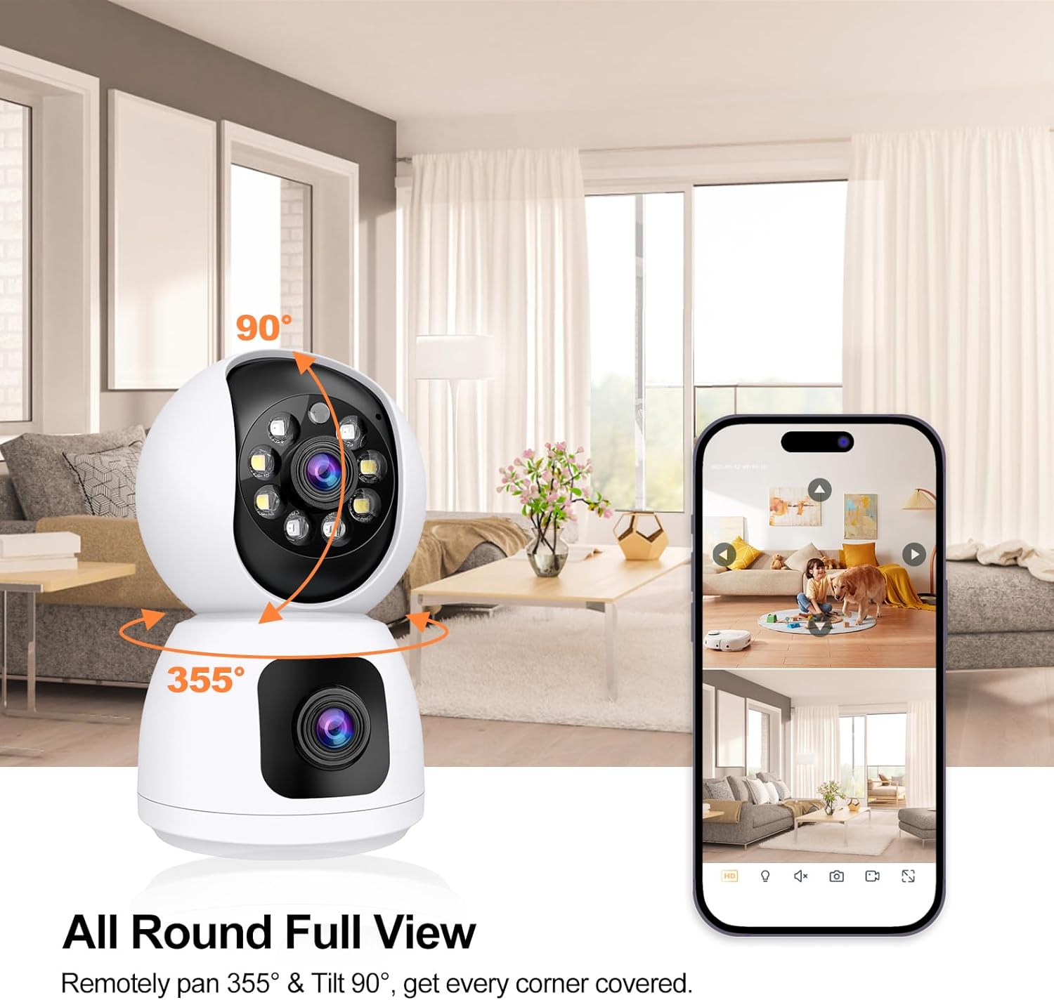8MP WiFi IP Camera Dual Lens B - Home Security Google Camera recension och pris