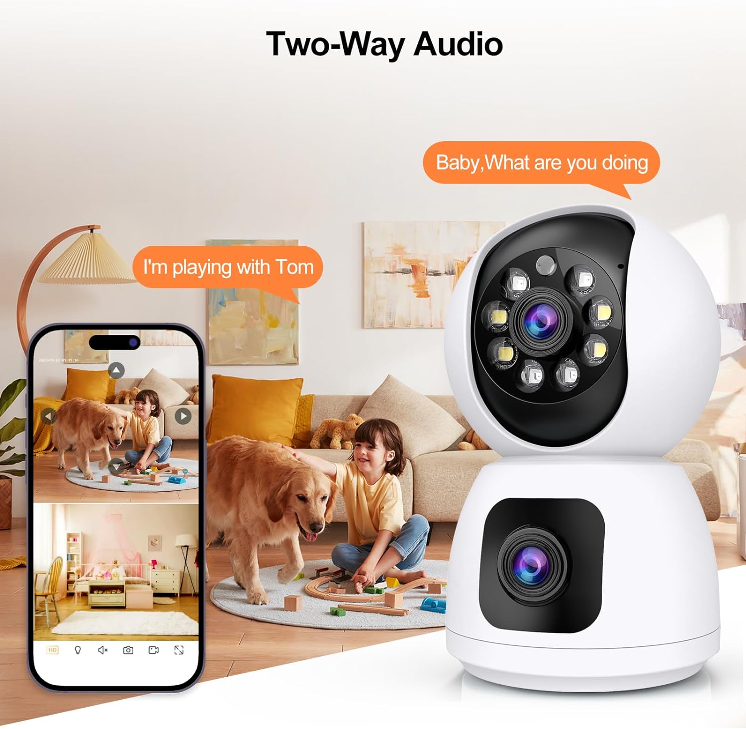 8MP WiFi IP Camera Dual Lens B - Home Security Google Camera recension och pris